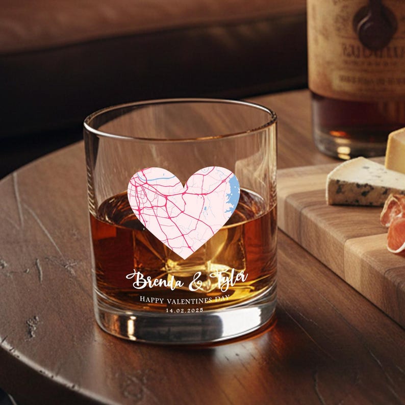 This Personalized Couple Map Wine Glass serves as a cherished map of where we met and unique custom printed glassware.