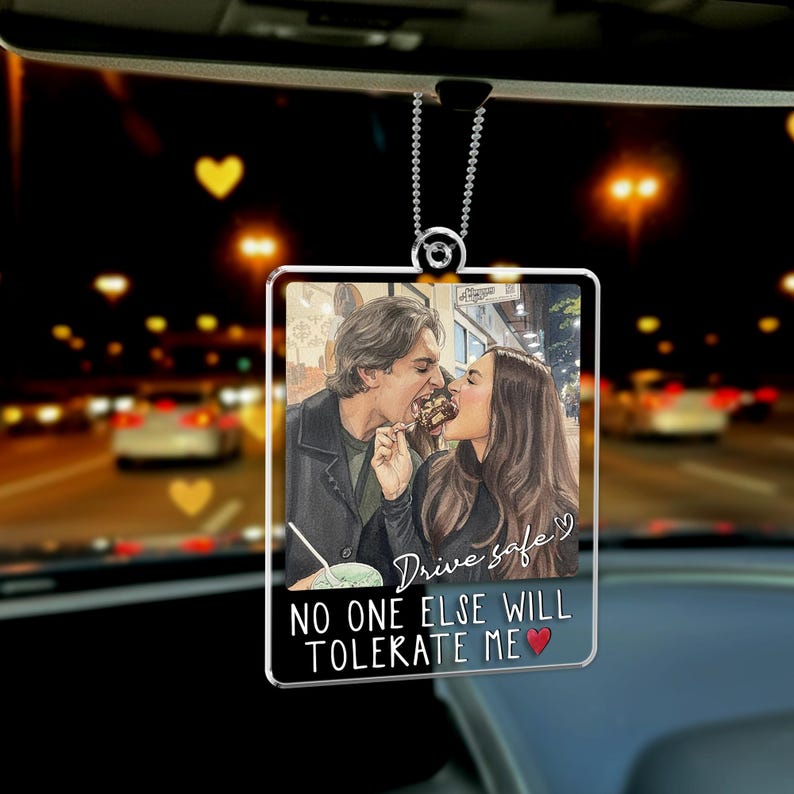 Personalized Couple Photo Car Hanging Ornament