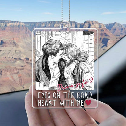 Personalized Couple Photo Car Visor Clip