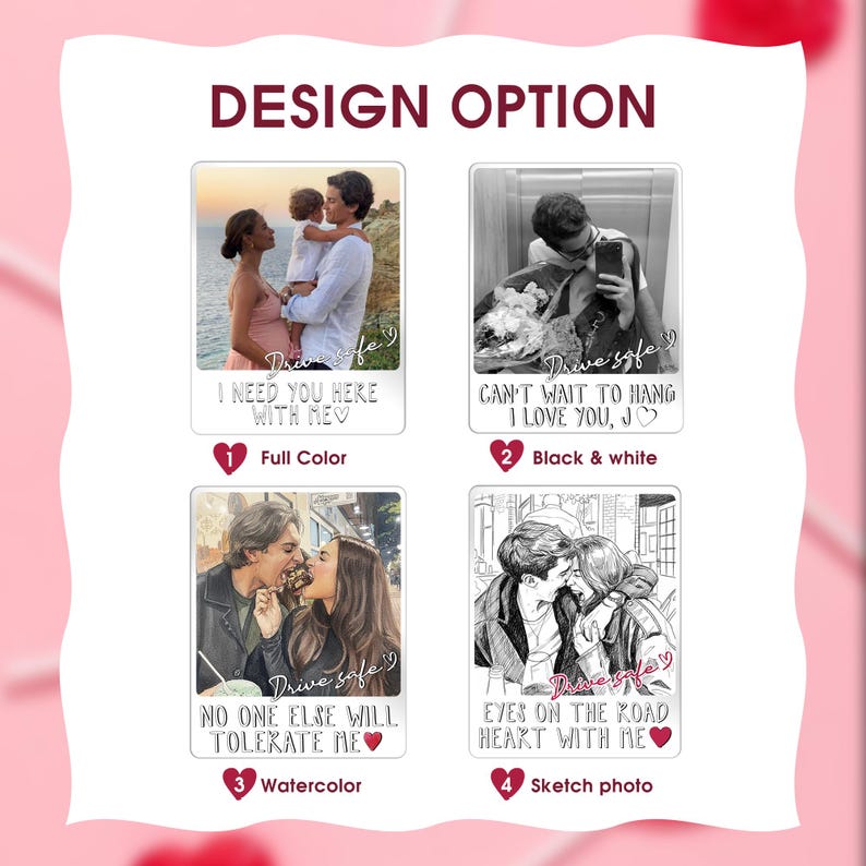 Personalized Couple Photo Car Visor Clip