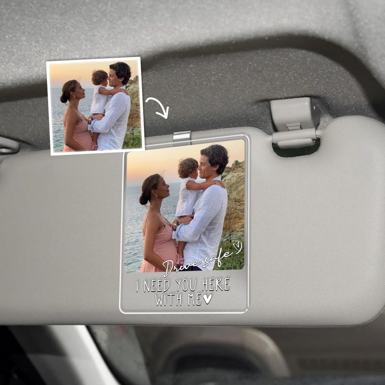 Personalized Couple Photo Car Visor Clip