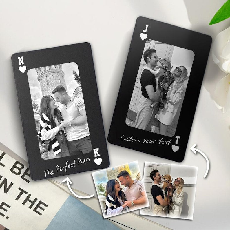 Personalized Couple Photo Wallet Insert Card, a unique personalized metal wallet card and perfect Valentine's gift for him.