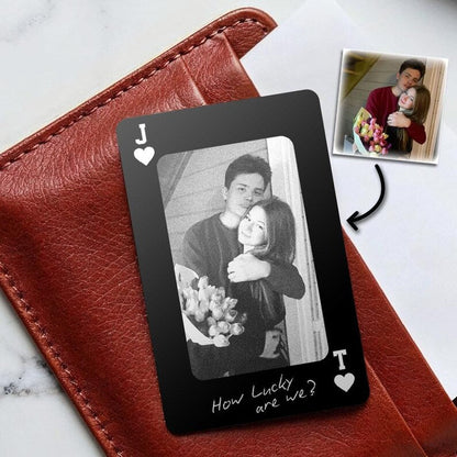 This wallet insert card personalized, a Personalized Couple Photo Wallet Insert Card, makes a great romantic anniversary gift.