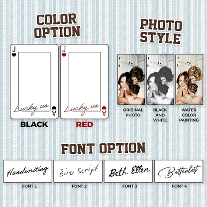 Personalized Couple Playing Card Photo Car Visor Clip