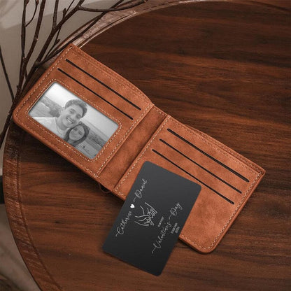 This wallet insert card personalized with a custom couple portrait is an ideal romantic keepsake for any occasion.