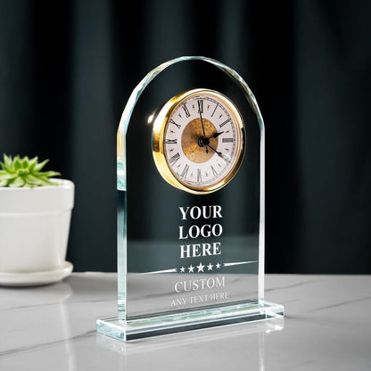 The ideal crystal desk clock and custom clock award, this Glass Clock is a thoughtful gift for coworkers.