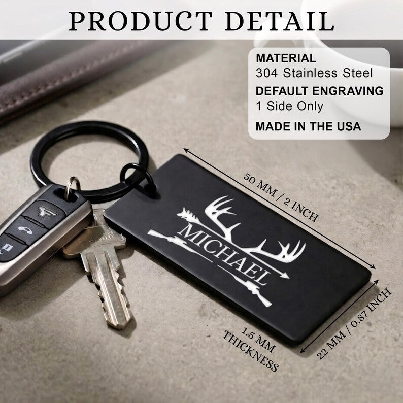 Engraved keychains for him with a monogrammed key ring, an ideal engraved gift for dad for Father's Day 2026.