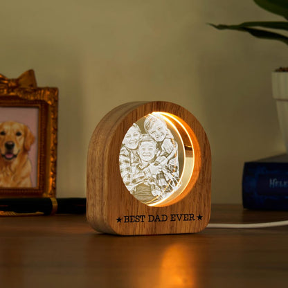High-quality light up engraved photo, offering a sophisticated and heartfelt way to celebrate dad.