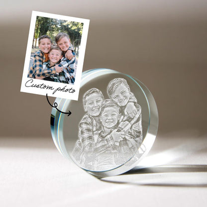 Durable etched night lights, providing a professional way to showcase family portrait memories.