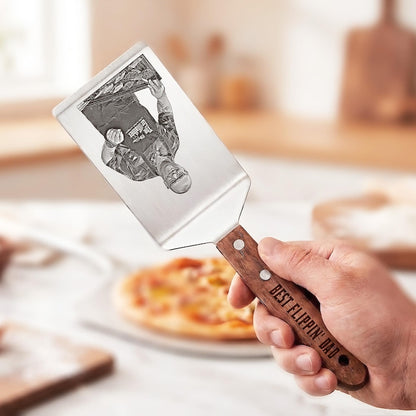 Stainless steel spatula with custom engraving, the perfect grilling gifts for dad and bbq gifts for dad.
