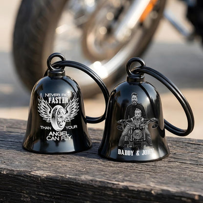 Personalized Family Photo Guardian Bell, a high-quality and protective custom motorcycle bell for dad.