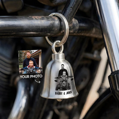 This custom guardian bell features a cherished family photo, making it a unique Father's Day gift.