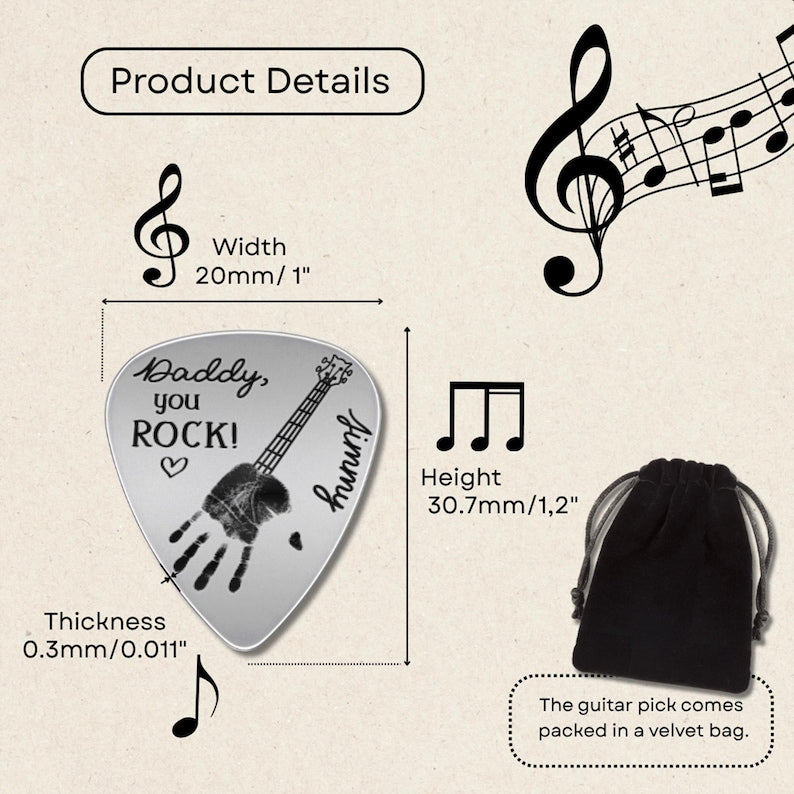 High-quality engraved guitar picks, ideal for those seeking a premium dad to be gift for new fathers.