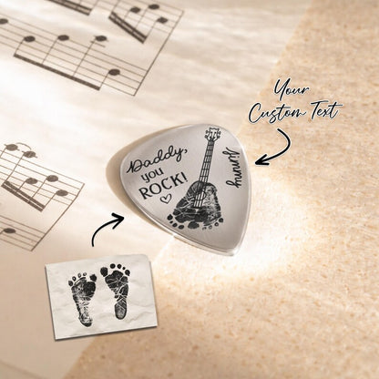 The perfect gift for first time dads, offering a sentimental and functional touch for his guitar music.