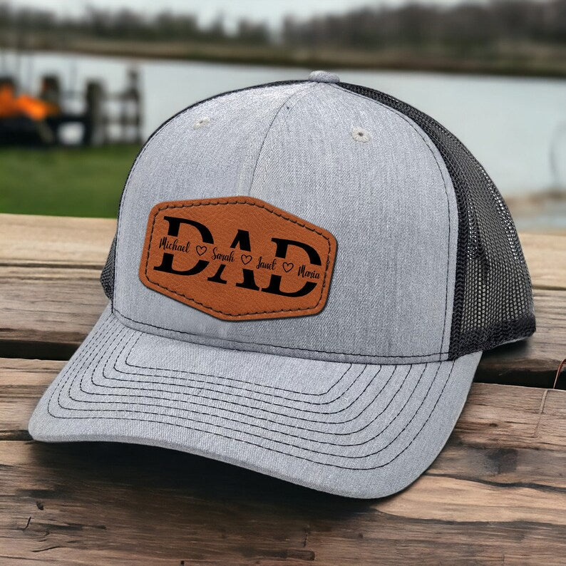 The perfect Papa hat and custom trucker hat, this Personalized Father's Day Gift for Dad features kids' names.