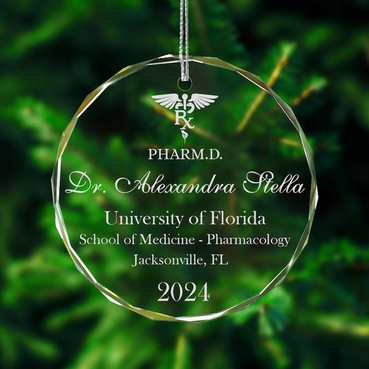 Personalized Doctor of Pharmacy Graduation Ornament as a custom christmas ornament for celebration  