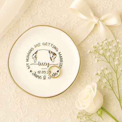 Personalized Dog Engagement Ring Dish as a unique dog engagement gift for pet-loving couples  