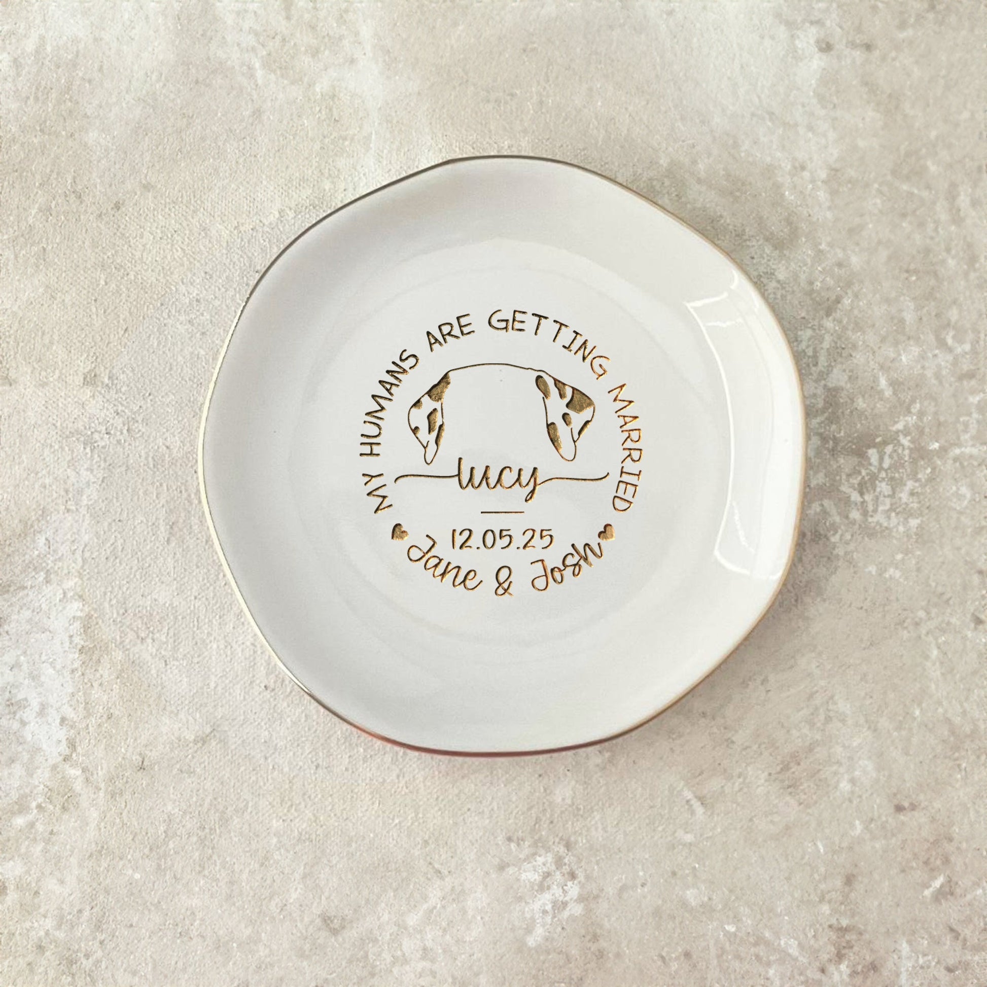 Wedding ring dish featuring paw print design perfect for dog mom gifts and pet owners  