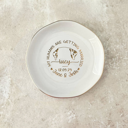 Wedding ring dish featuring paw print design perfect for dog mom gifts and pet owners  