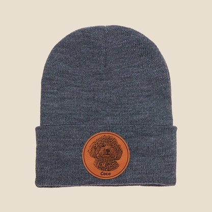 The ideal dog dad gift, this Personalized Dog Photo Beanie is a custom beanie with a unique dog portrait.