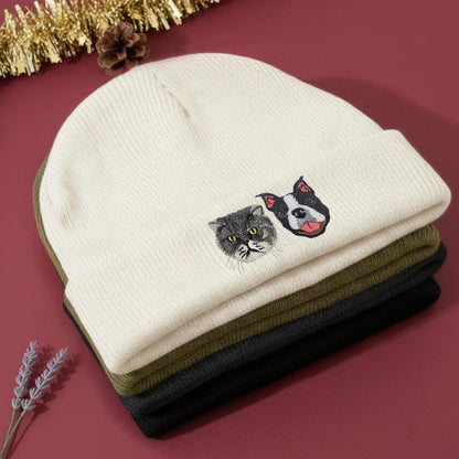 Personalized Christmas Gifts for Pet Lovers Embroidered Beanie