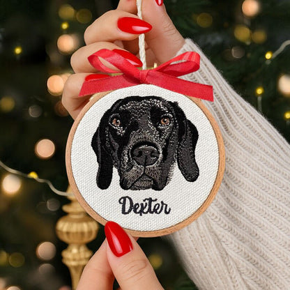 Custom Embroidery Dog Photo Ornament Best Gifts for Pet Owners and Dog Lovers