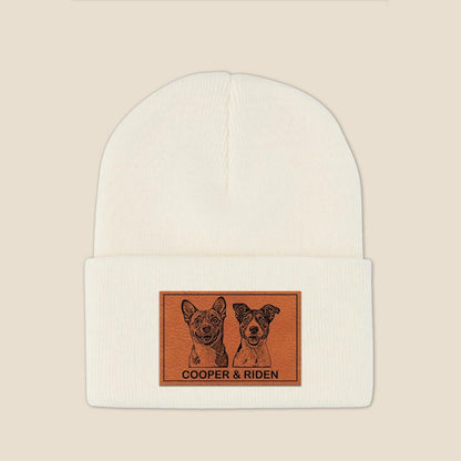 A great dog lover gift, the Personalized Dog Portrait Beanie is a custom beanie perfect for any dog mom.