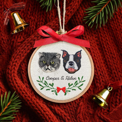 Dog Mom Gifts Personalized Embroidery Ornament Custom Dog Ornaments