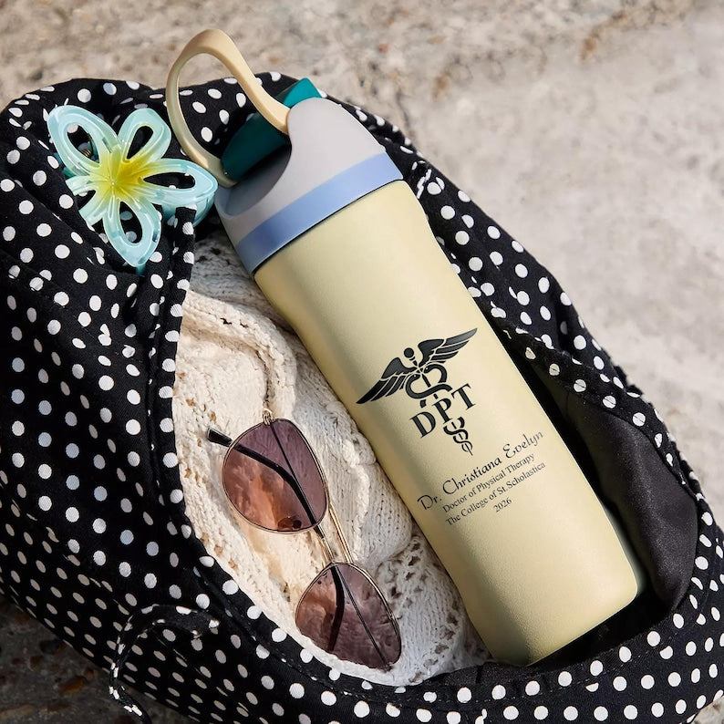 Personalized DPT Degree 24oz Water Bottle for Class of 2026, a high-quality and unique gift.