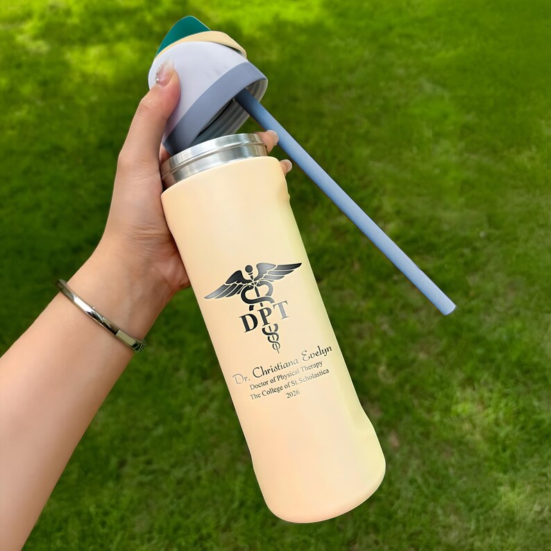 High-quality engraved graduation gifts, ideal for those seeking a durable 24oz water bottle for PTs.