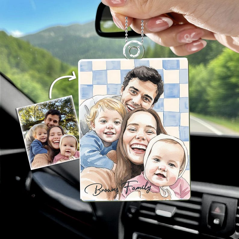 A unique car accessory gift, this Personalized Drive Safe I Love You Car Visor Clip serves as a lovely rear view mirror accessory.