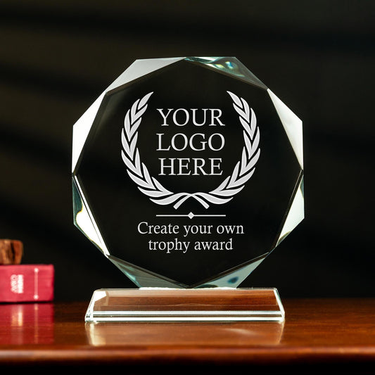 Personalized Employee Crystal Award designed as elegant employee award and bulk gifts for coworkers  