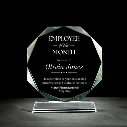 Unique Personalized Employee of the Month Crystal Award ideal as employee of the month award ideas for companies  