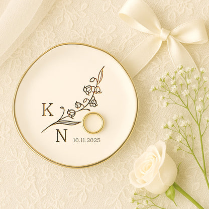 Personalized Engagement Ring Dish as a beautiful wedding ring dish for the bride  