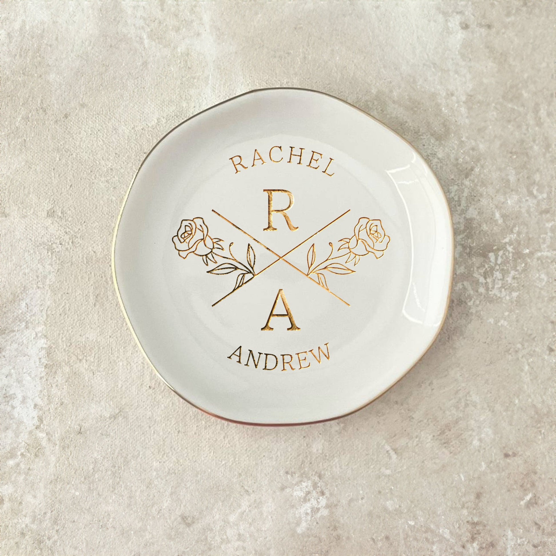 Engagement party gifts made meaningful with custom engagement ring dish  