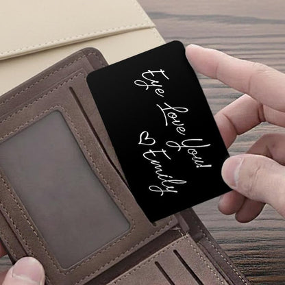 This wallet insert card personalized, a Personalized Eyes Photo Wallet Card, makes a great intimate gift for him.