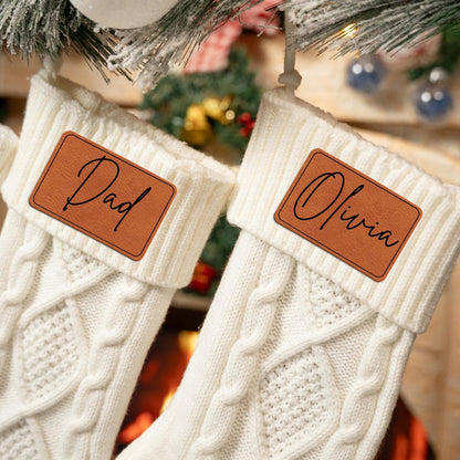 Close-up of a Personalized Family Christmas Stocking, a cherished family Christmas stocking for the holiday season.
