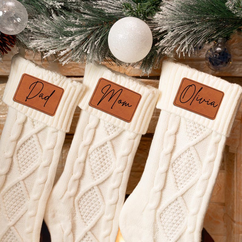 This personalized family Christmas stocking is a unique family gift for Christmas, perfect for hanging by the chimney.