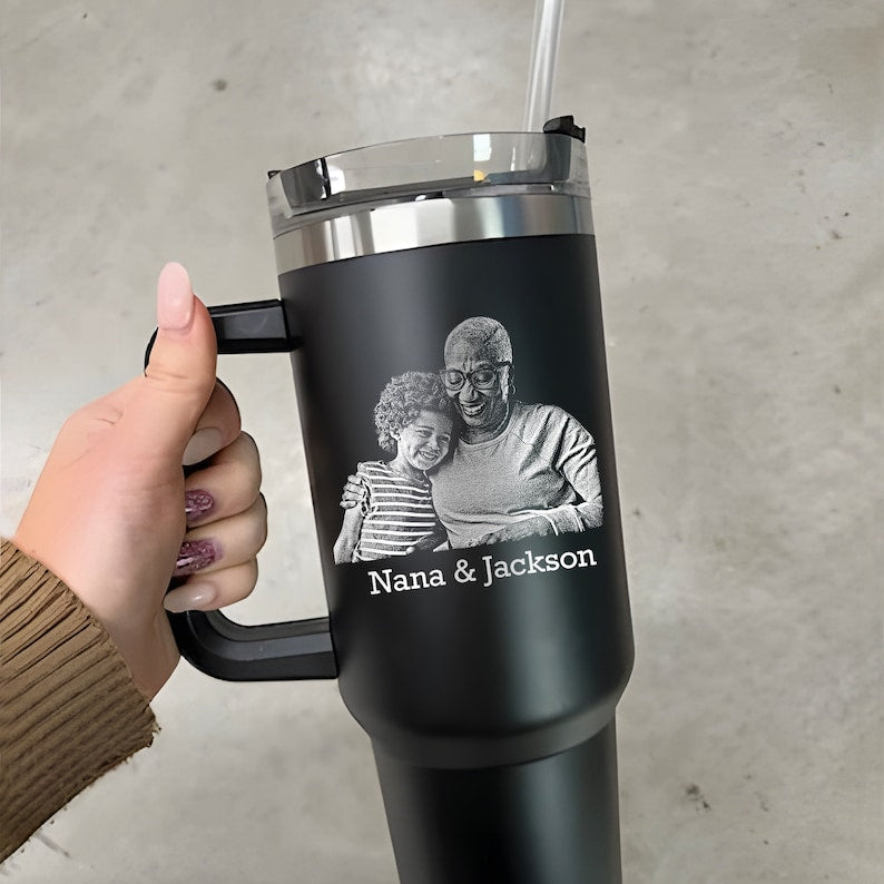The perfect customized tumbler with straw, this 40oz vessel is a must-have for busy moms on the go.