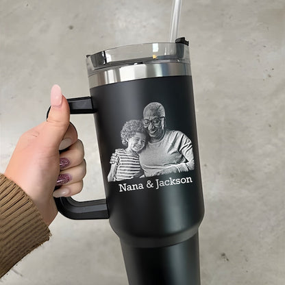 The perfect customized tumbler with straw, this 40oz vessel is a must-have for busy moms on the go.