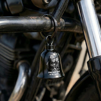 Durable custom engraved guardian bell, providing a professional way to carry family photo memories.