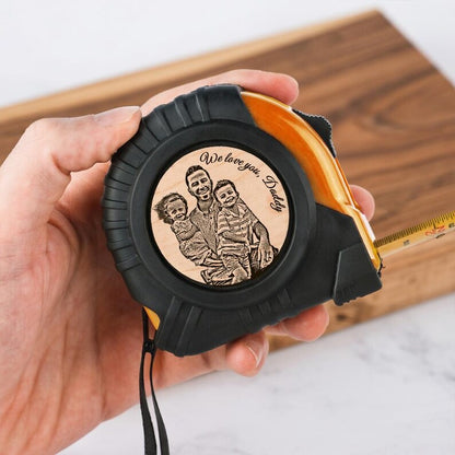 Engraved Father's Day gifts like this photo tape measure, a sentimental keepsake for Father's Day 2026.