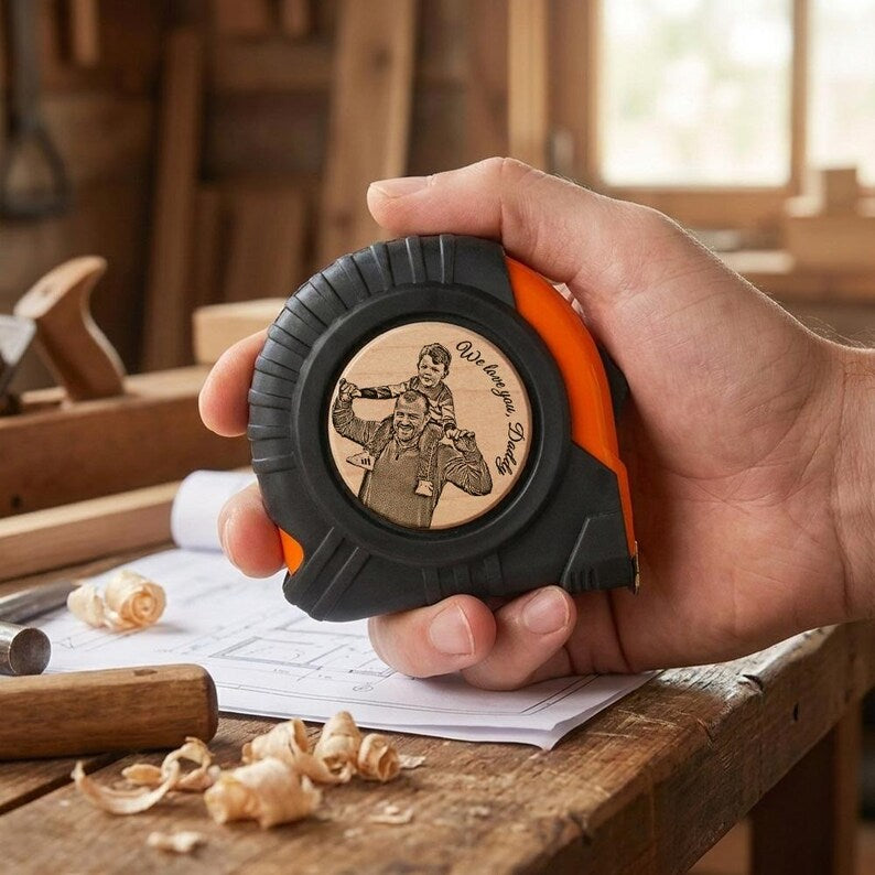 Fathers day grandfather gifts and personalized tape measure for dad, perfect for handy fathers.