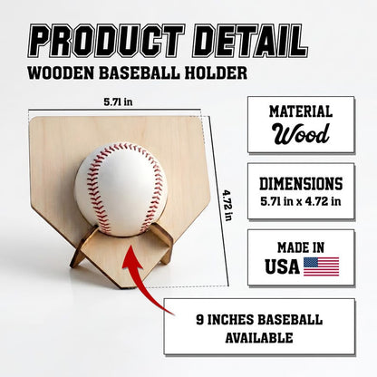 Engraved baseball holder with a personalized photo baseball, an ideal choice for Father's Day 2026.
