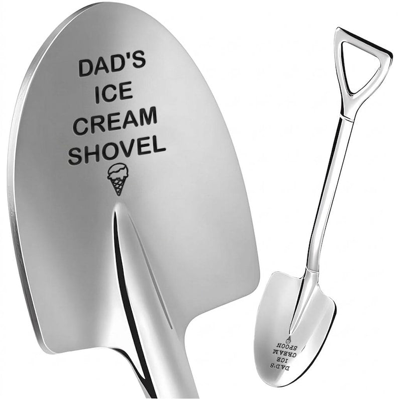 Funny gifts for dad and fathers day grandfather gifts, featuring a durable personalized metal ice cream spoon.