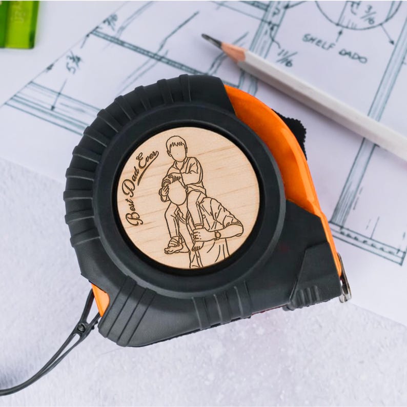 Etched tape measure and personalized measuring tape for dad, an ideal choice for grandpa Father's Day gifts.