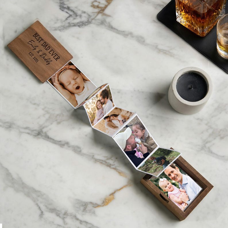 Custom photography boxes with personalized photo gifts for dad, making a great family photo gift.