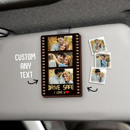 Personalized Film Strip Photo Car Visor Clip, a unique film strip photo frame and perfect personalized car visor clip.