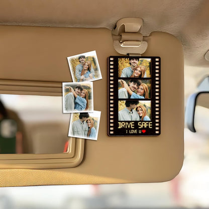Custom car mirror charms style design, the Personalized Film Strip Car Visor Clip is a stylish car visor picture frame.
