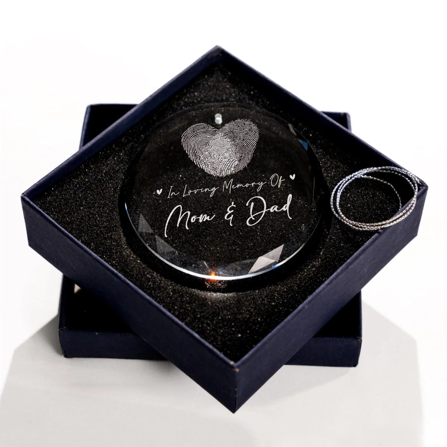Ornament for lost loved one created as personalized memorial remembrance gifts  